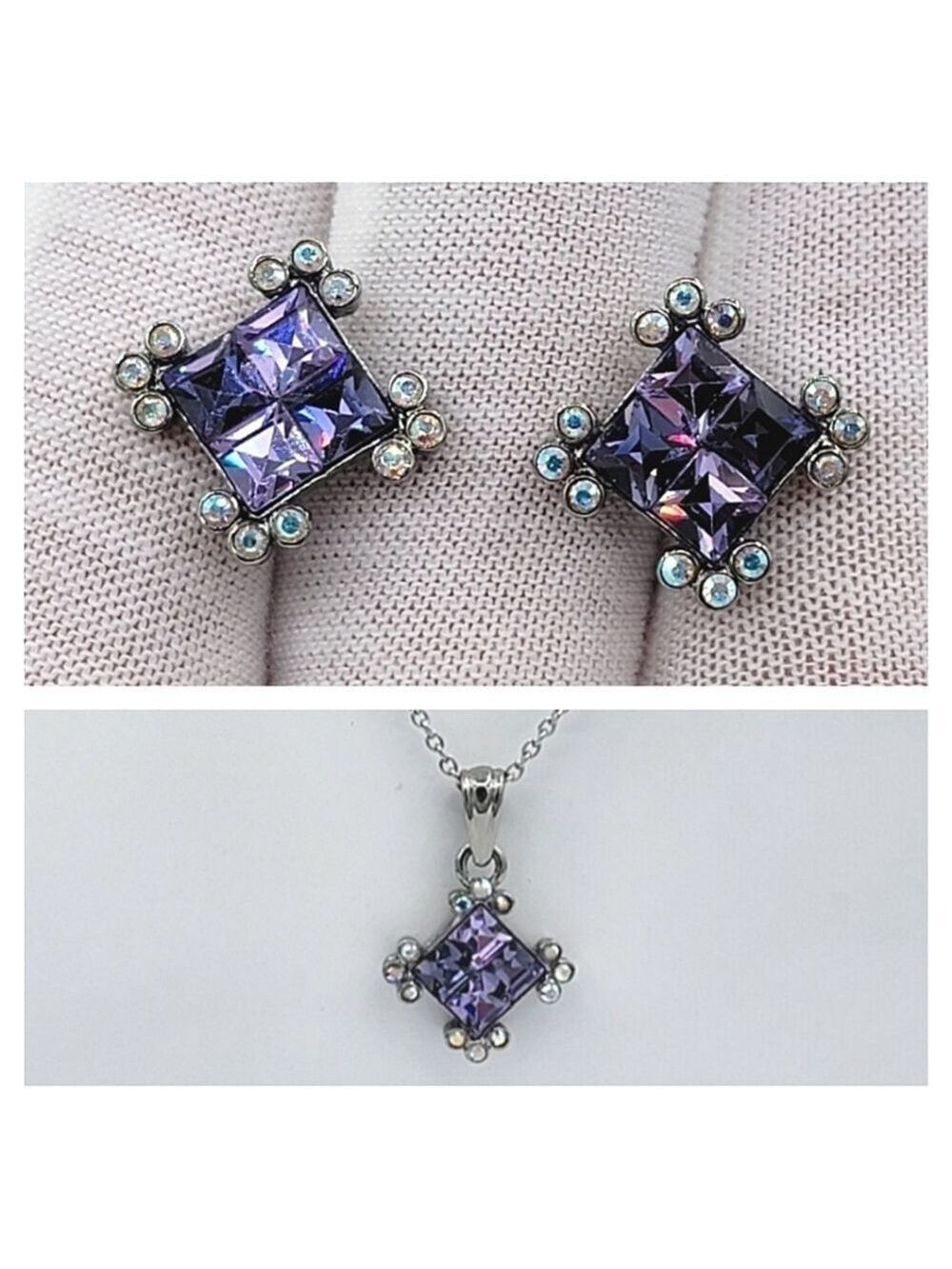 Vintage Butler Purple Necklace & Earrings #2293